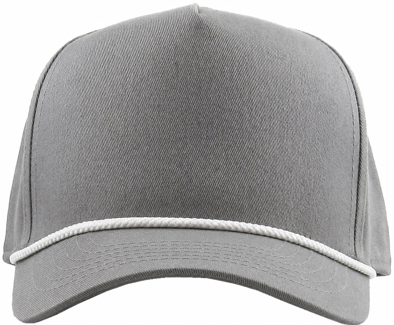 Light Gray / White 5 panel snapback front view